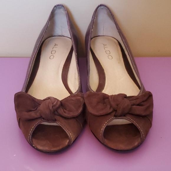 ⛱3/$20 Aldo Purple Kitten Heel Peep Toe - Picture 2 of 6